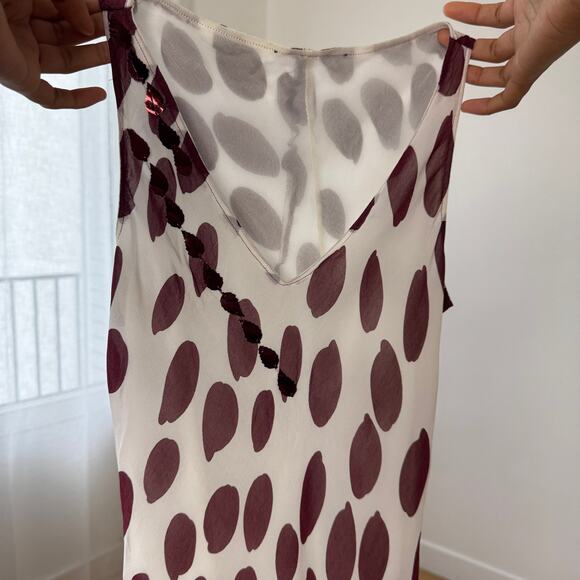 Vintage Italian Viscose Polka-Dot Slip Dress (S) - Picture 8 of 10